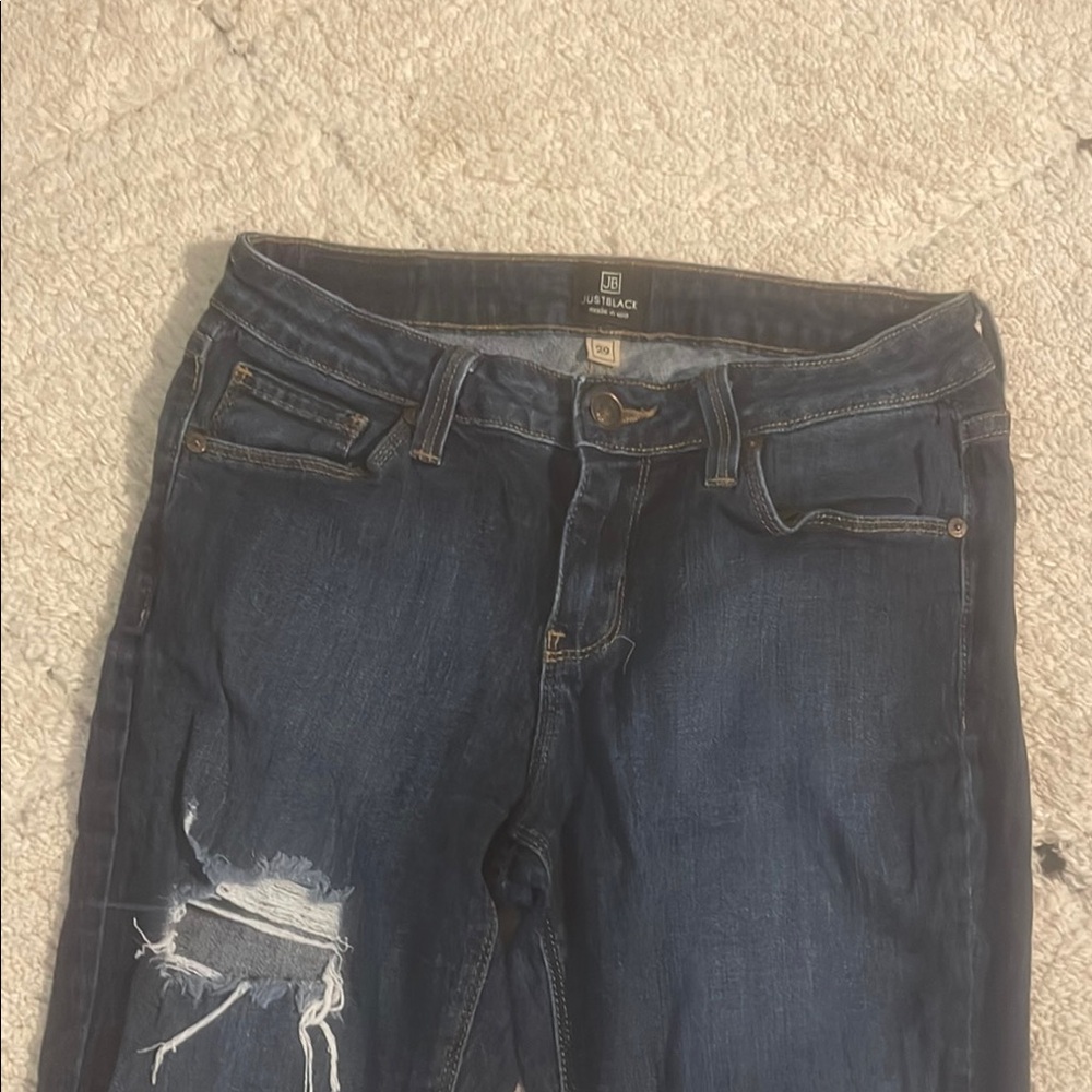 Dark Blue Distressed Women's Jeans